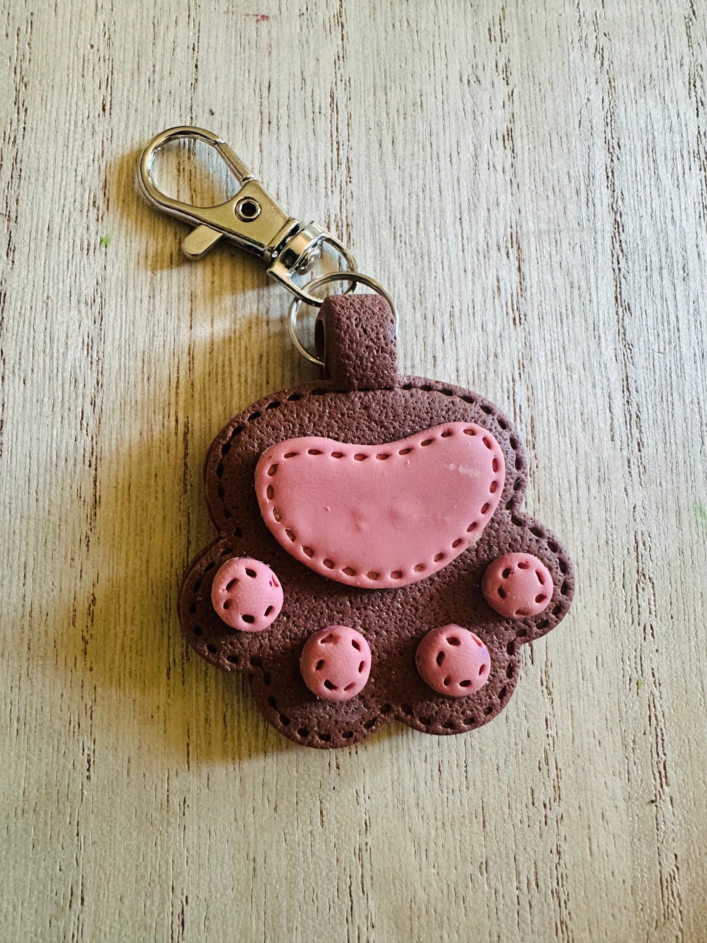 Faux Leather Keychain