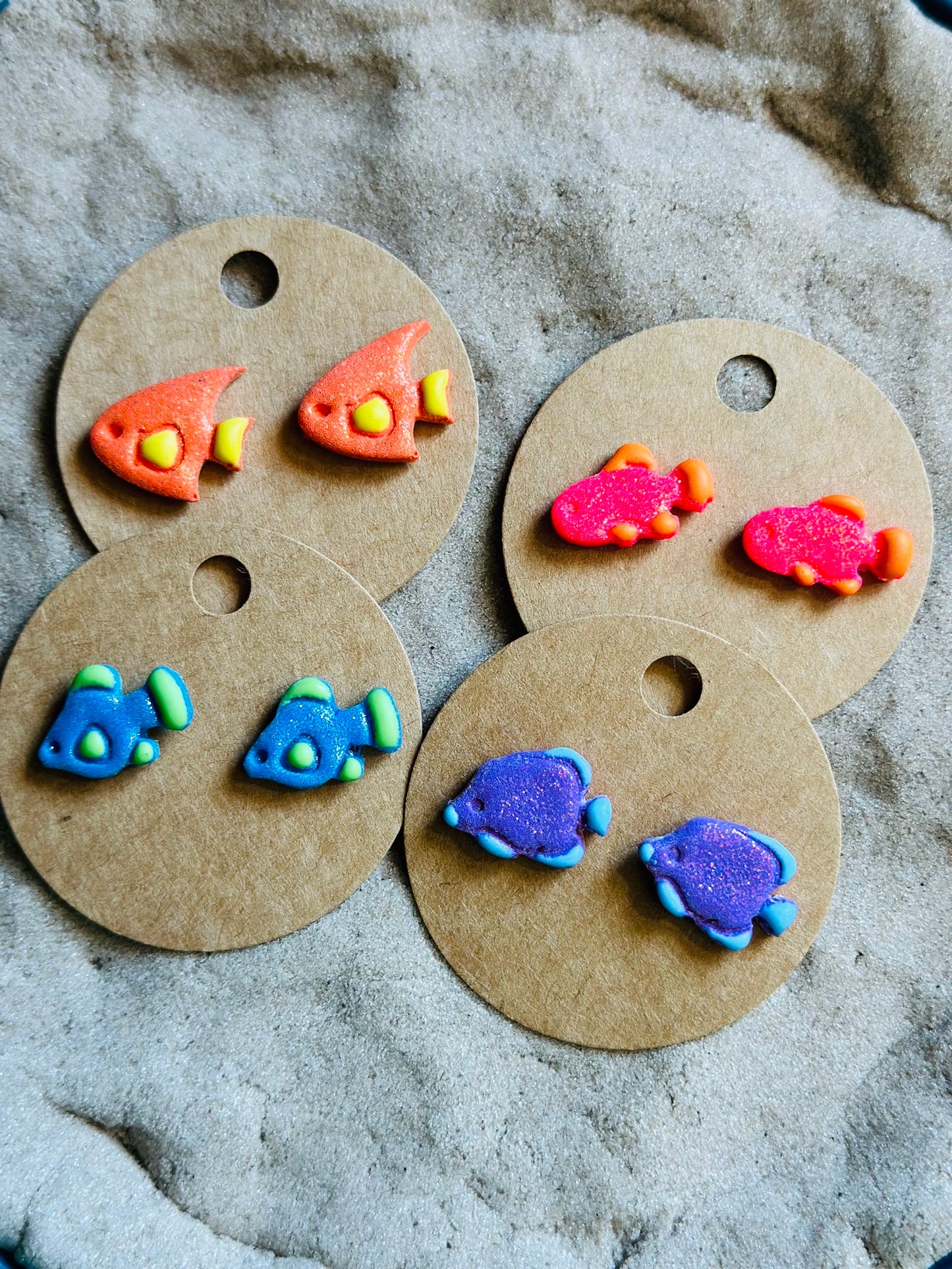 Neon Fish Studs